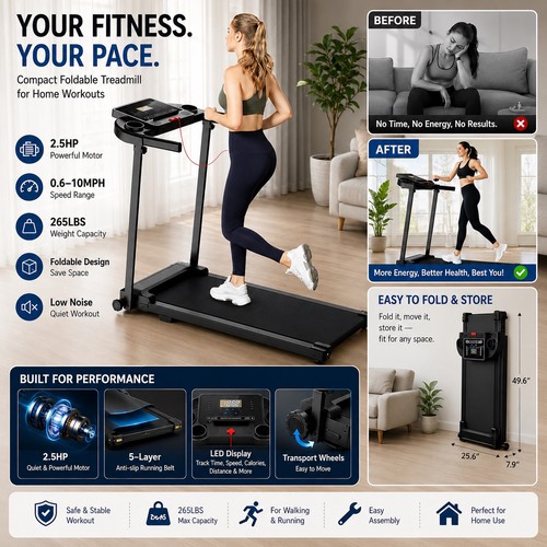 Foldable electric treadmill - foldable,